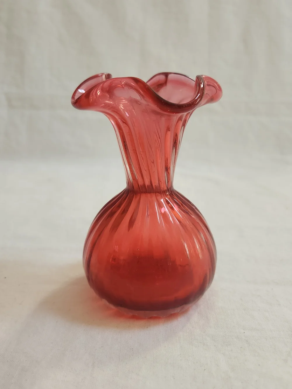 Rossi Glass Cranberry Art Glass Vase